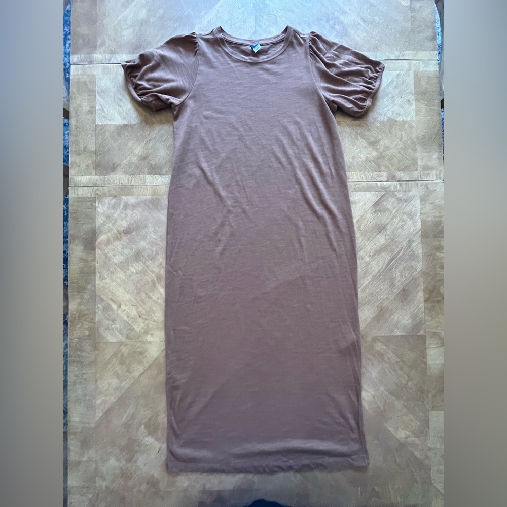 Old Navy Brown Puff Sleeve Sheath Dress | Size M Tall